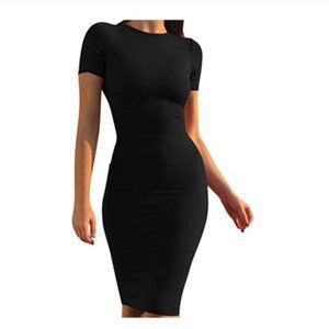 Women's Sexy short Sleeve Bodycon Midi Pencil Dress